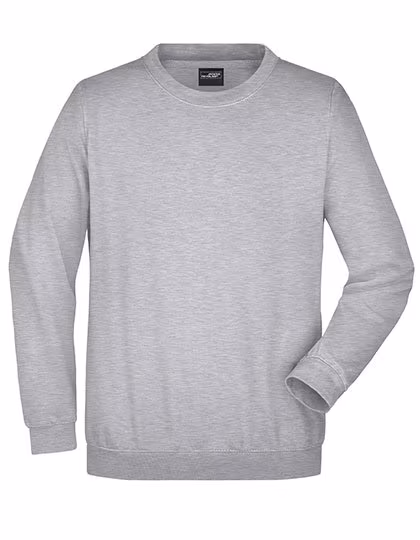 James&Nicholson Rundhals-Sweatshirt aus ringgesponnener Baumwolle, Grey Heather 3XL, JN040