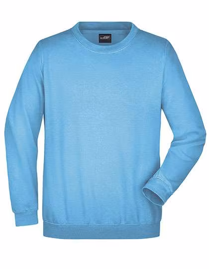 James&Nicholson Felpa Girocollo in Cotone Ring-Spun, Sky Blue S, JN040
