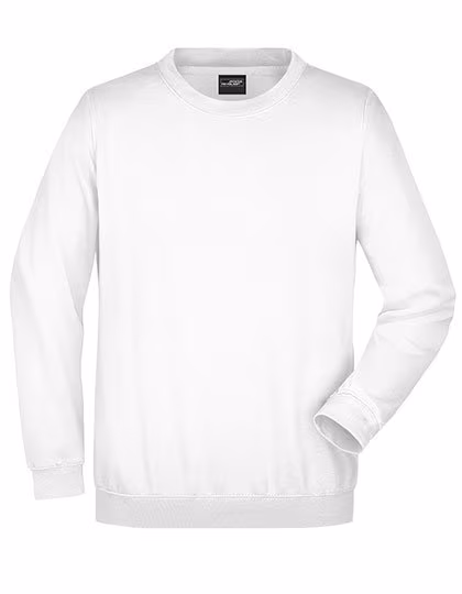 James&Nicholson Rundhals-Sweatshirt aus ringgesponnener Baumwolle, White XXL, JN040