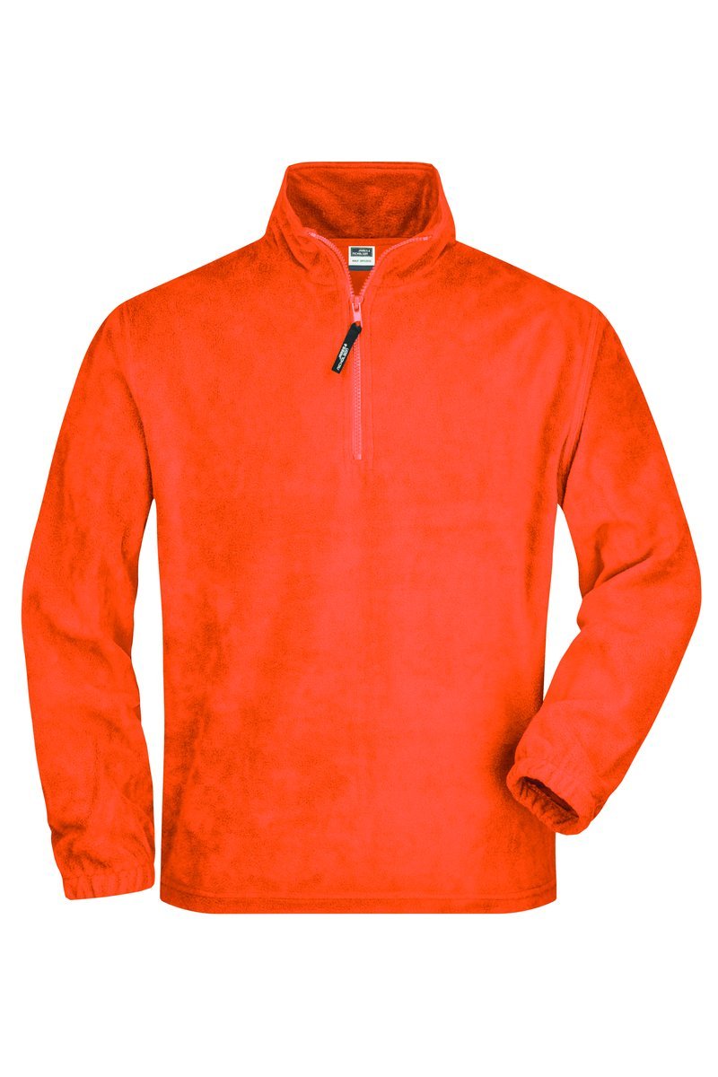 James&Nicholson Half-Zip Fleece Sweatshirt mit Kadettkragen, Black S, JN043