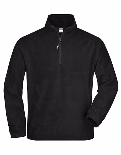 James&Nicholson Half-Zip Fleece Sweatshirt with Cadet Collar, Brown L, JN043