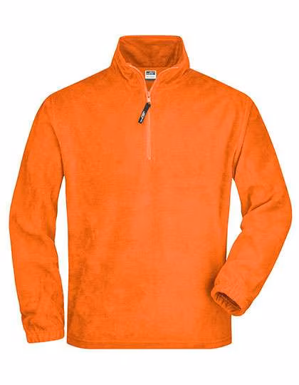 James&Nicholson Half-Zip Fleece Sweatshirt mit Kadettkragen, Orange XL, JN043
