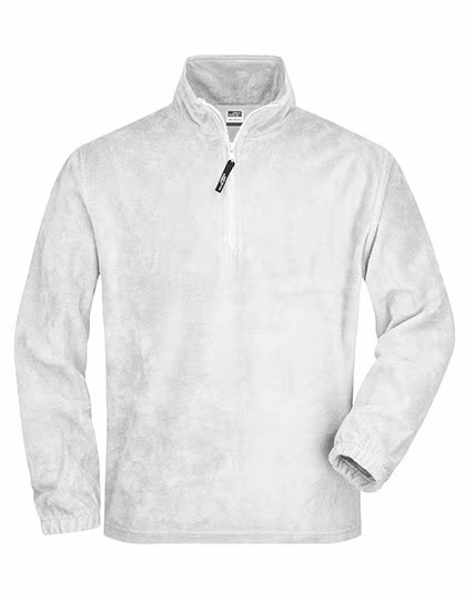 James&Nicholson Sweat-shirt polaire demi-zip avec col cadet, White M, JN043