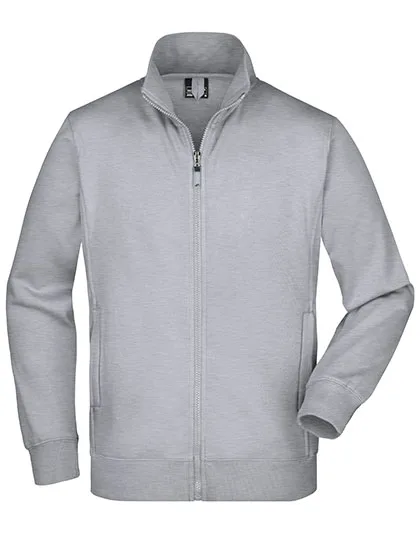 James&Nicholson Sweat-Jacke mit Reißverschlusstaschen für Herren, Grey Heather XXL, JN046