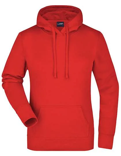 James&Nicholson Kapuzensweat Slim Fit Baumwolle für Damen, Tomato M, JN051