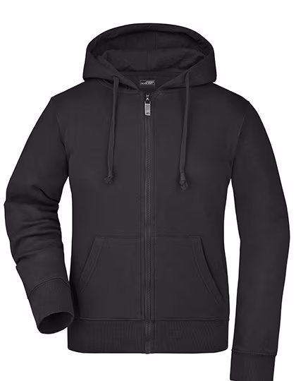 James&Nicholson Hooded Jacket with Drawstring for Women, Red L, JN053