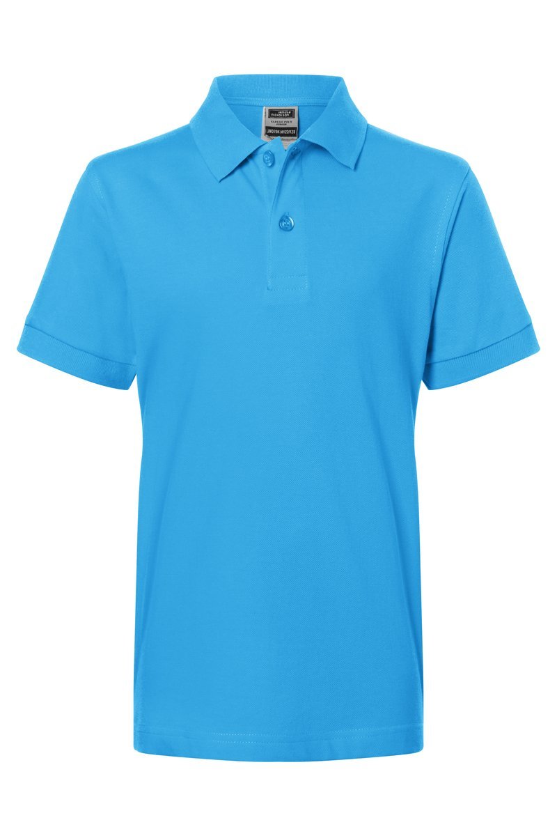James&Nicholson Junior Classic Polo aus 100% Baumwolle, White L (134/140), JN070K