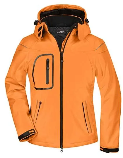 James&Nicholson Softshelljacke mit abzippbarer Kapuze für Damen, Orange XL, JN1001