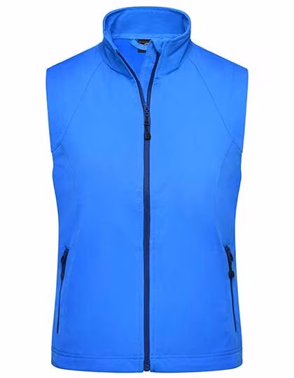 James&Nicholson Softshell Weste wind- und wasserdicht für Damen, Azur S, JN1023