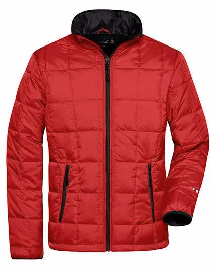 James&Nicholson Men´s Padded Light Weight Jacket Red/Black S (JN1035), JN1035