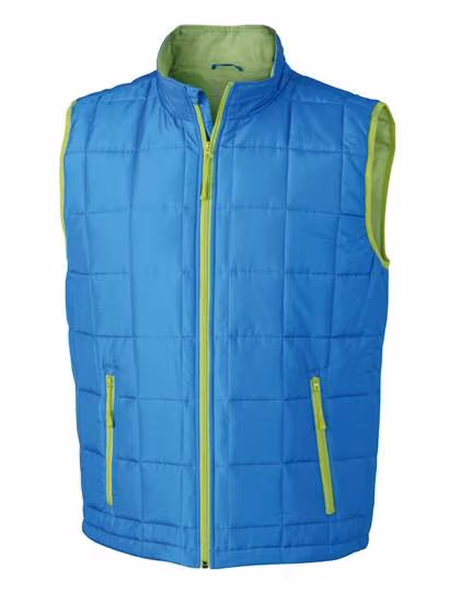 James&Nicholson Steppweste mit Thinsulate™-Wattierung für Herren, Aqua/Lime Green S, JN1037