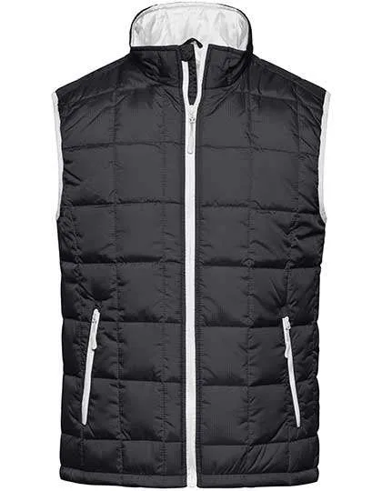 James&Nicholson Steppweste mit Thinsulate™-Wattierung für Herren, Black/Silver (Solid) S, JN1037