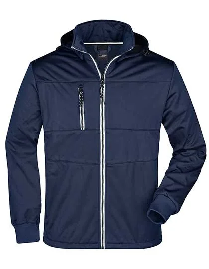 James&Nicholson Softshell-Jacke mit Kapuze für Herren, Navy/Navy XL, JN1078