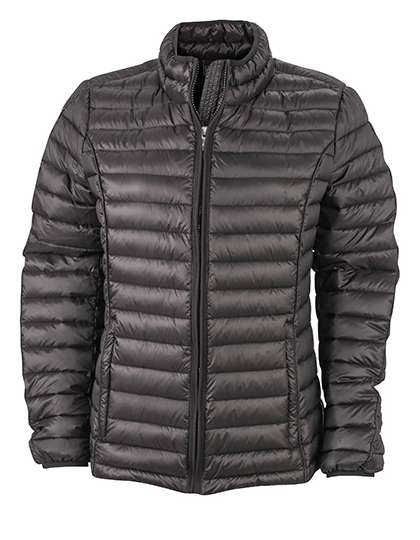 James&Nicholson Daunenjacke mit Kontrastdetails für Damen, Black/Black S, JN1081