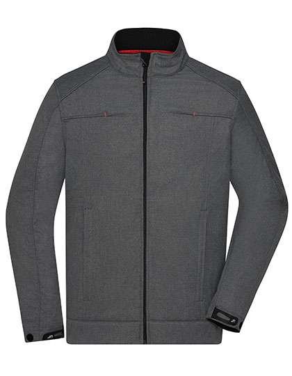 James&Nicholson Männer Softshell Jacke Melange-Optik, Dark Melange S, JN1088