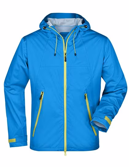 James&Nicholson Veste softshell ultra-légère avec capuche, Aqua/Acid Yellow S, JN1098