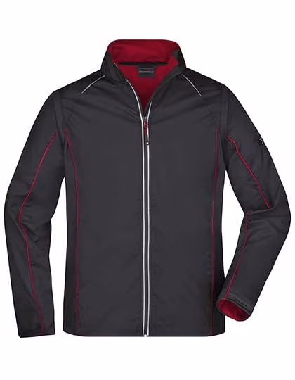 James&Nicholson 2-in-1 Giacca Softshell con Maniche da Uomo, Black/Red S, JN1122