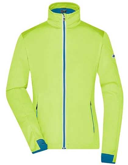 James&Nicholson Softshelljacke mit TPU-Membran für Damen, Bright Yellow/Bright Blue XL, JN1125