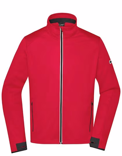 James&Nicholson Sportliche Softshell Jacke mit TPU-Membran, Light Red/Black S, JN1126