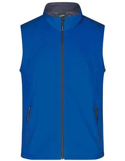 James&Nicholson Softshell Weste mit Microfleece für Herren, Nautic Blue/Navy 3XL, JN1128