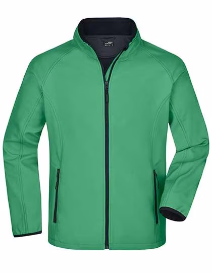 James&Nicholson Softshell-Jacke mit Fleece-Futter für Herren, Green/Navy M, JN1130