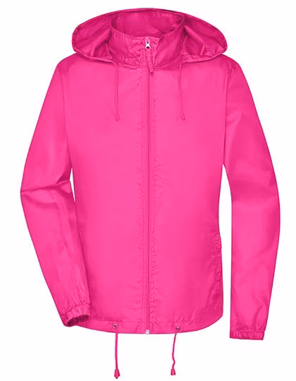 James&Nicholson Promo Jacket with Hood for Women, Bright Pink XL, JN1131