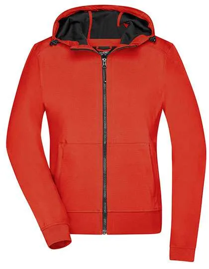 James&Nicholson Softshelljacke mit Kapuze für Damen, Flame/Black L, JN1145