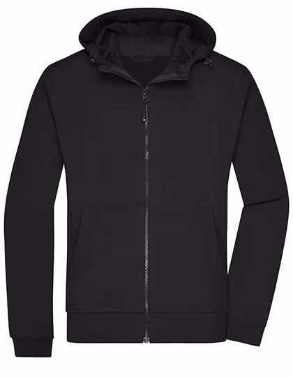James&Nicholson Veste softshell avec capuche, Slim Fit pour homme, Black/Black S, JN1146