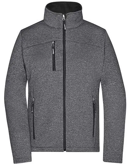 James&Nicholson Softshell Jacke mit Fleece-Innenseite für Damen, Dark Melange/Black XS, JN1147