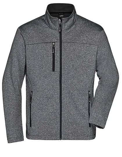 James&Nicholson Softshelljacke mit Fleece-Innenseite für Herren, Dark Melange/Black S, JN1148