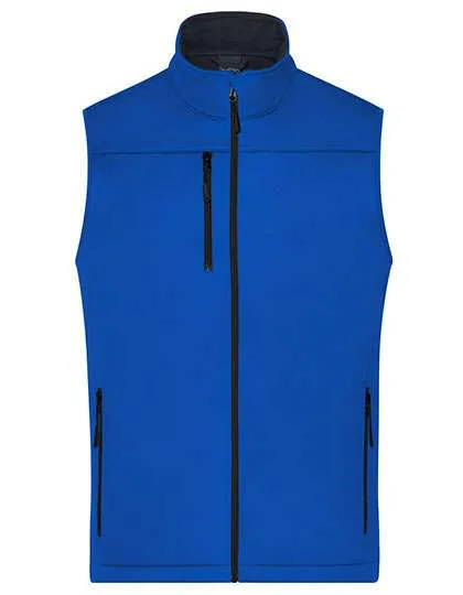 James&Nicholson Softshell-Weste aus Recyclingmaterial für Herren, Nautic Blue XXL, JN1170