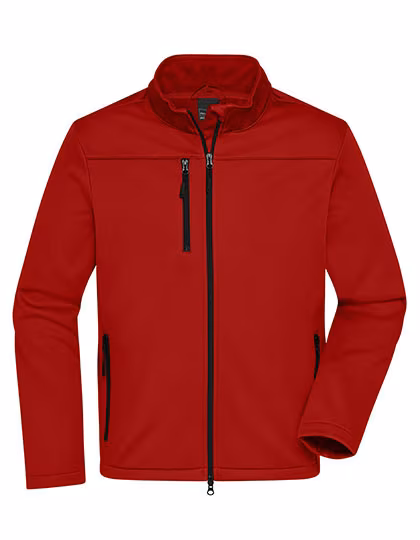 James&Nicholson Giacca Softshell in Poliestere Riciclato da Uomo, Red L, JN1172