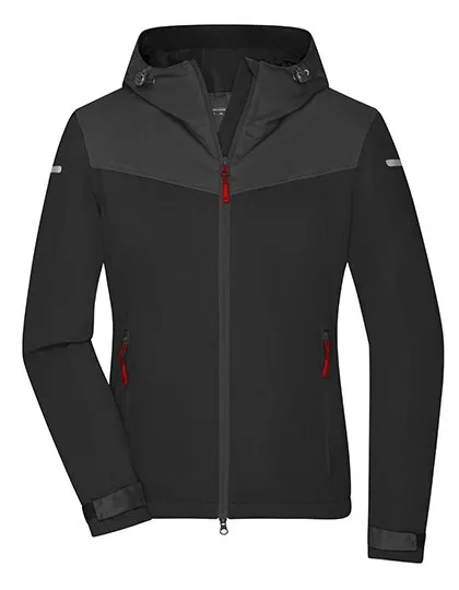 James&Nicholson Allwetterjacke mit TPU-Membran für Damen, Black/Carbon L, JN1179