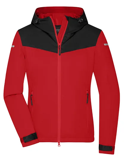 James&Nicholson Allwetterjacke mit TPU-Membran für Damen, Light Red/Black XXL, JN1179