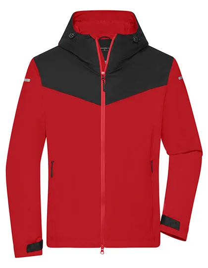 James&Nicholson Allwetterjacke aus recyceltem Polyester für Herren, Light Red/Black 3XL, JN1180