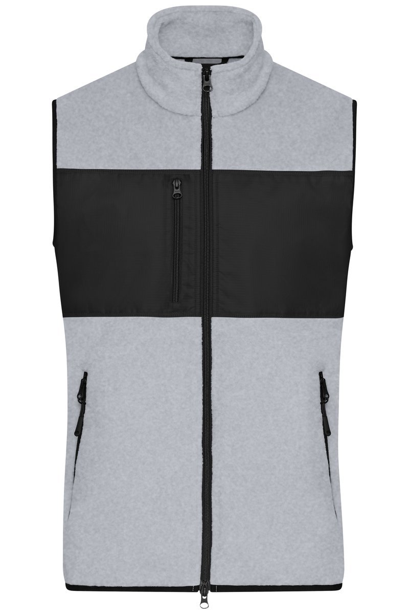James&Nicholson Fleece Weste mit Taschen für Herren, Black/Black S, JN1310