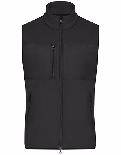 James&Nicholson Fleece Weste mit Taschen für Herren, Black/Black S, JN1310