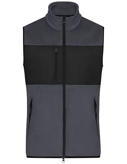 James&Nicholson Fleece Weste mit Taschen für Herren, Carbon/Black XXL, JN1310