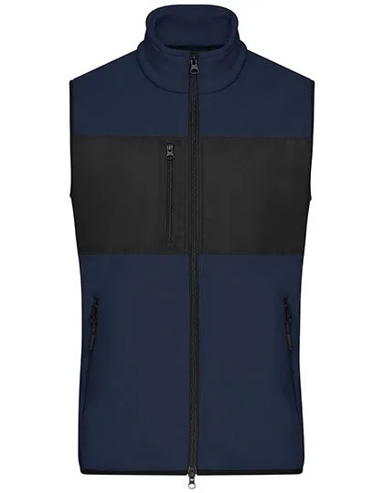 James&Nicholson Fleece Weste mit Taschen für Herren, Navy/Black S, JN1310