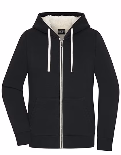 James&Nicholson Doubleface Jacket with Sherpa Lining for Women, Graphite/Nature M, JN1319