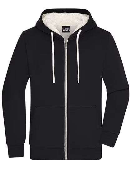 James&Nicholson Doubleface Jacket with Hood for Men, Graphite/Nature S, JN1320