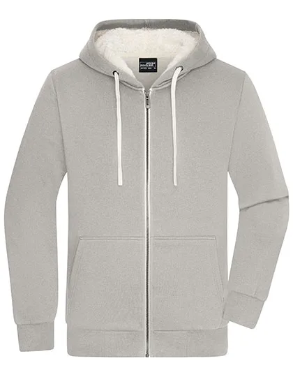 James&Nicholson Doubleface Jacke mit Kapuze für Herren, Light Melange/Nature M, JN1320