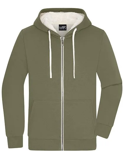 James&Nicholson Doubleface Jacke mit Kapuze für Herren, Olive/Nature XL, JN1320