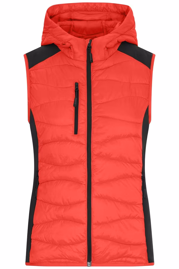 James&Nicholson Hybrid Weste mit Wattierung für Damen, Black/Black S, JN1327