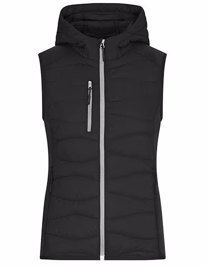 James&Nicholson Gilet Ibrido con Imbottitura da Donna, Black/Black S, JN1327