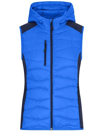 James&Nicholson Hybrid Weste mit Wattierung für Damen, Blue/Navy S, JN1327