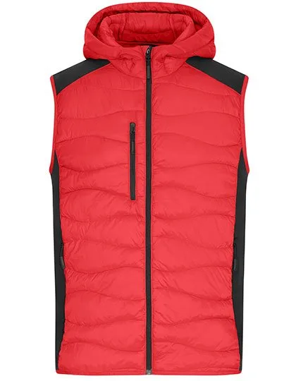 James&Nicholson Hybridweste mit Sorona® Wattierung für Herren, Red/Black 3XL, JN1328