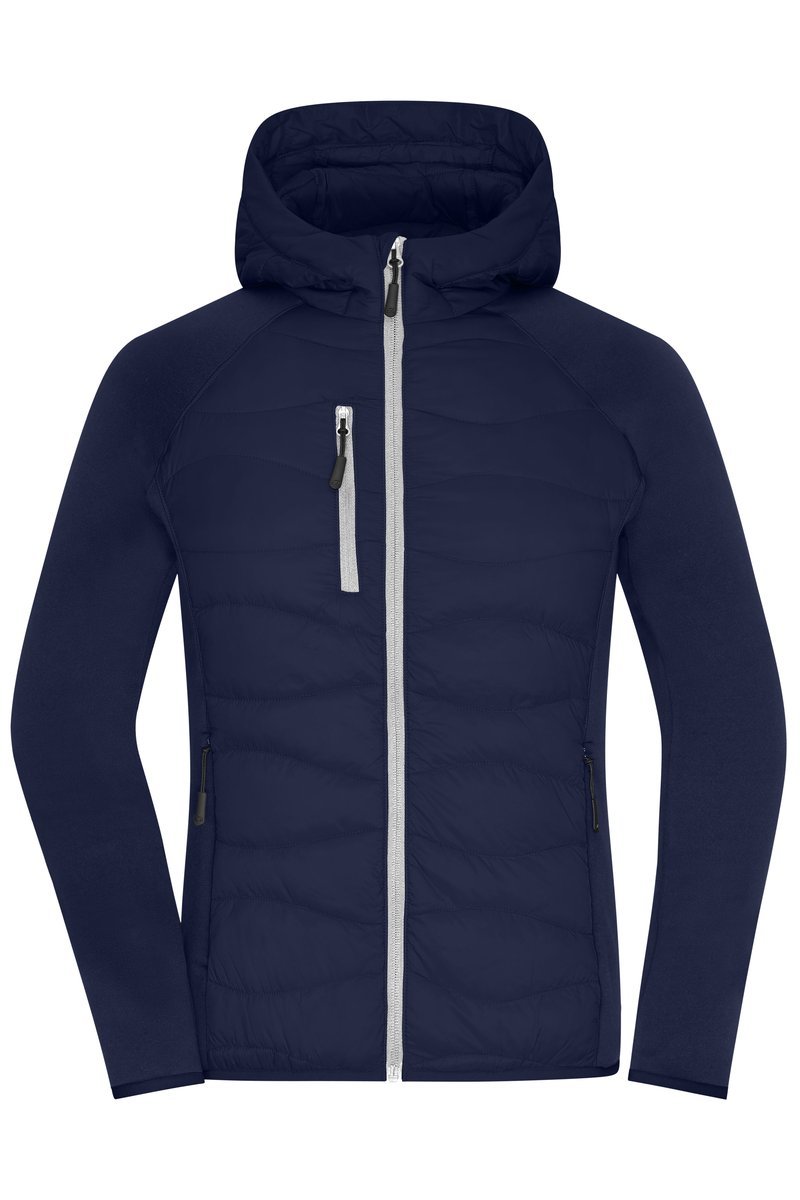 James&Nicholson Hybridjacke mit Sorona Wattierung für Damen, Black/Black S, JN1329