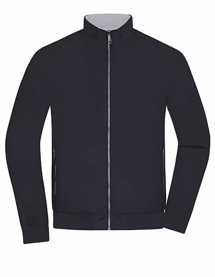 James&Nicholson Blouson Reversibile in Poliammide, Black/Silver (Solid) S, JN1336