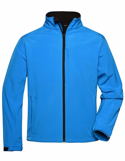 James&Nicholson Softshell Jacket with Microfleece Lining for Men, Aqua S, JN135